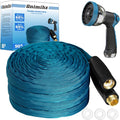 Garden Hose 50ft, Made of TPE(Not PVC), Ultra-Light & Flexible Water Hose with Solid Brass Fittings, Non-Shrinking, Easy to Storage, Drinking Water Safe Material, All-weather, SeaBlue