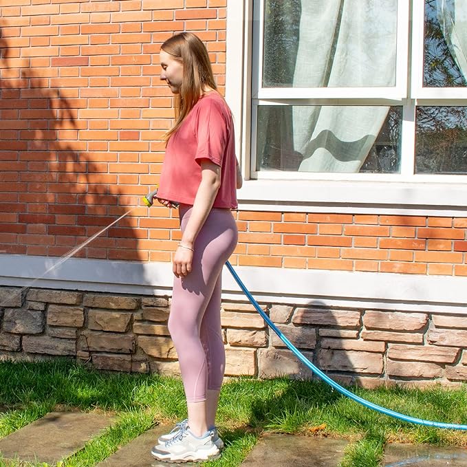 Fevone 25 ft Garden Hose, Heavy Duty Water Hose, Hybrid Polymer, Kink Resistance, Flexible, Durable, Leak Free, Aluminum Fittings, 3/4" GHT, 5/8" ID, 600 Psi, Drinking Water Safe