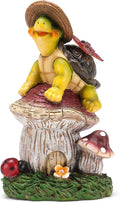Turtle Figurine Garden Decor, Solar Turtle Outdoor Statue, Funny Turtle Gift Sculpture Decoration for Home Patio Yard Lawn Porch Ornament