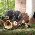 Elenon Bear Decorative Gutter Downspout Extension Statue, Animal Gutter Guardian Rain Downspout Extender, Garden Splash Block Outdoor Sculpture for 3" × 4" Down Spouts Decor