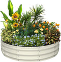 Kesfitt Raised Garden Bed Kit,Outdoor Galvanized Planter Raised Boxes with Safety Edging and Gloves,Large Metal Raised Garden Beds for Gardening Vegetables,Fruits,Flower(4x4x1FT)