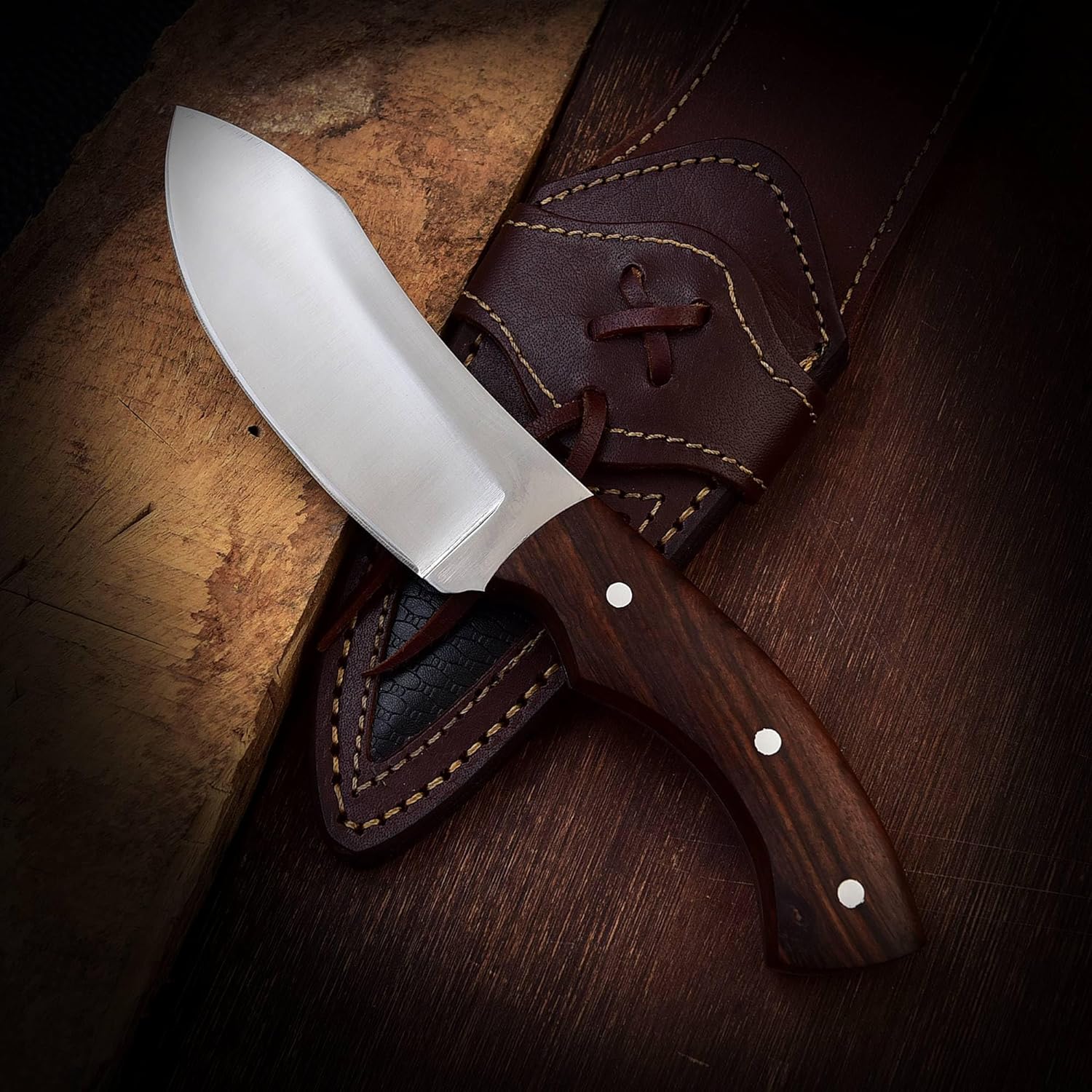 TimberStrike O1 Tool Steel Survival Knife – 9-Inch Tactical Blade with Walnut Wood Handle