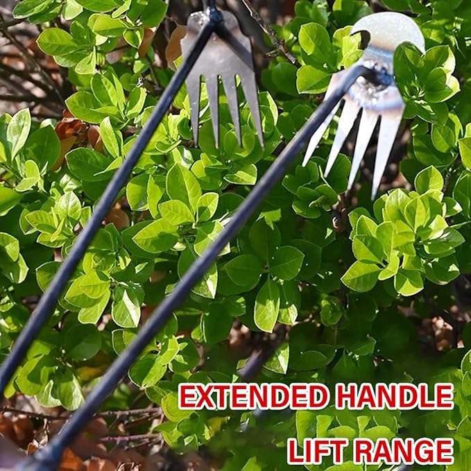 Amposei Weeding Artifact Uprooting Weeding Tool, Multifunctional Weeder, Hand Weeder Tool, Stand Up Weed Puller Tool with Handle for Garden Yard Farm Weed Removal (11in, Stainless Steel)