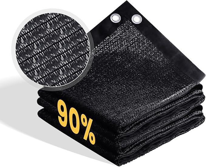 VICLLAX 90% Shade Cloth, 6x8FT Durable Black Mesh Trap with Every 3 FT Grommet, Sun Shade Fabric Netting for for Plants Cover, Greenhouse, Chicken Coop, Barn Kennel, Garden Patio