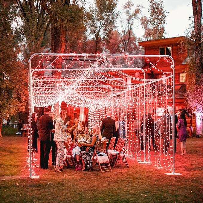 Vivideal 300 LED Red Christmas Lights, 99ft String Lights Indoor 8 Modes Clear Wire, Connectable Waterproof Plug in Red String Lights for Bedroom Indoor Outdoor Halloween Christmas Decorations