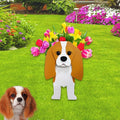Brown King Cavalier Dog Planter Plant Pots,Cute Garden Dog Flower Planter,Large Dog Planters Birthday Gifts for Women,Office,Indoor/Outdoor Decor（9.84 * 6.77 * 16in）