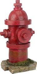 Design Toscano Dog's Second Best Friend Fire Hydrant Pee Post Indoor/Outdoor Statue, Medium 14 Inch Tall, Cast Stone Resin, Red Painted Finish