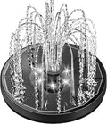 Solar Fountain Glass Panel with 2200 mah Battery, 3.5W Floating Solar Water Fountain with 4 Fixed Rods, Solar Fountain Pump for Bird Bath, Garden, Pond, Pool, Outdoor-White Lights
