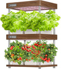 GROWNEER HydroEasy1.0 Hydroponics Growing System Kit, Beginner-Friendly Indoor Garden for Vegetable Fruit Herb, Walnut Design, Perfect Gift Idea, Full-Spectrum LED Lights for Maximum Growth
