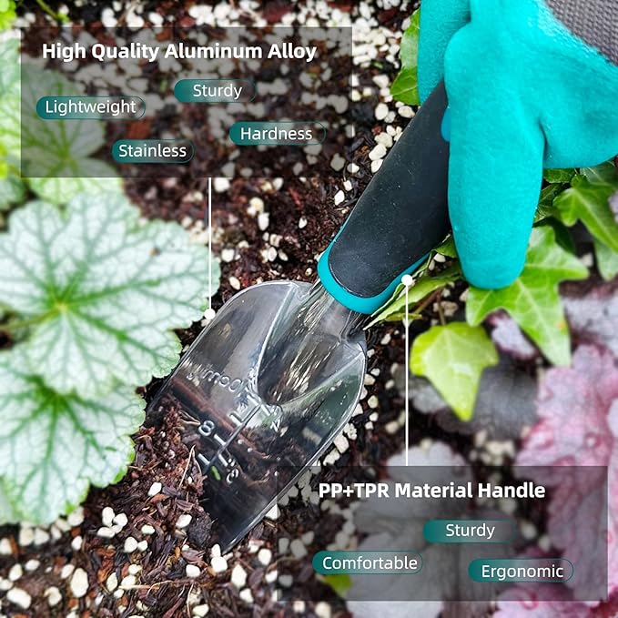 Garden Tool Set, 3-Piece Gardening Planting Tools Kit for Gardener, Heavy Duty Aluminum Garden Kit Gardening Gifts Tools for Men Women, Outdoor Hand Tools, Garden Essentials, Gift for Garden Lover
