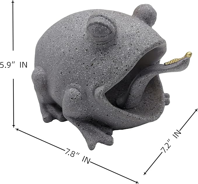 Frog Statues Gutter Downspout Extension Statues Garden Decoration,Animal Resin Statue Outdoor Decor,Downspout Diverter,Decorative Gutter Extension,3"×4" Downspout Extender Diverter Splash Block（Grey）