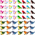Wenqik 100 Pcs Mini Resin Bird Figurines Miniature Small Birds Figurines Realistic Animal for Fairy Terrarium Craft Garden Accessories Home Ornament Micro Landscape Birthday Cake Toppers Decor