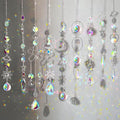 Maitys 9 Pcs 6 Pcs Crystal Suncatcher Sun Catchers Indoor Window Hanging Sun Catchers with Light Catcher with Prisms and Agate Slices for Indoor Outdoor Home Garden Wedding Decor (Elegant)