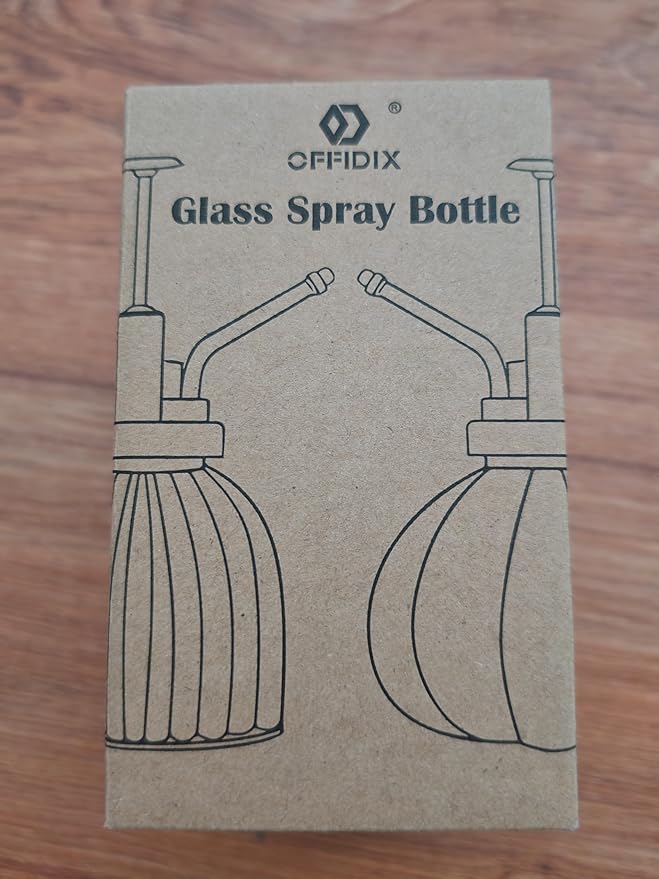 OFFIDIX Glass Watering Spray Bottle,Plant Mister watering can indoor with Bronze Plastic Top Pump, Glass Small Watering Can for Garden, Plants, Cleaning (Purple)