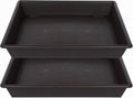Square Plant Saucer 16 Inch 2 Pack, Plant Stand Plant Trays for Pots Heavy Duty Plastic Plant Saucers for Indoors Outdoors, Flower Pot No Holes Plant Lover Gardening Gifts