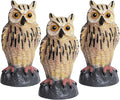 Galashield Owl Decoy | Plastic Owls to Scare Birds Away | Owl Statue for Garden & Outdoors - Pack of 3