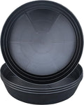 16 Inch Large Plant Saucers, Extra-Deep 2.3 in Black Drip Trays for Flower Pot, Heavy Duty Drainage Tray for Indoors No Holes, 4 Pack Plastic Planter Plate Water Catcher for Pots Base 12 13 14 in