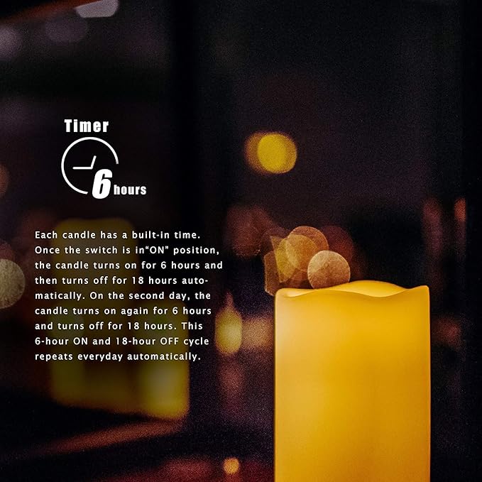2 Waterproof Outdoor Battery Operated Flameless LED Pillar Candles with Timer Flickering Plastic Resin Electric Decorative Light for Lantern Patio Garden Home Decor Party Wedding Deco 3x4 Inch