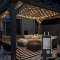 Eueasy Outdoor 360 LED Gazebo Net Lights, 10×10 FT Connectable Fairy Lights with 8 Modes, for Bushes, Garden, Backyard, Holiday, Christmas