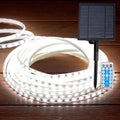 LUHLEE Solar LED Strip Lights, Upgrade Outdoor Rope Lights 8 Lighting Modes,IP65 Waterproof String Lights for Patio Yard Deck Porch Balcony Garden (White, 32.8 ft)