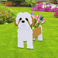 Brown Shih Tzu Dog Planter Plant Pots,Cute Garden Dog Flower Planter,Dog Planters Birthday Gifts for Women,Office,Indoor/Outdoor Decor（9.45in*8.98 * 13.5in）