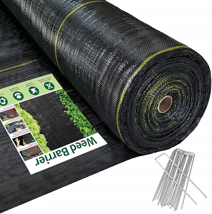 6ft x100ft Black Weed Barrier Landscape Premium Fabric-Heavy Duty Woven Ground Cloth with Superior Permeability Weed Control Convenient Design
