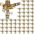 Ferraycle 50 Pieces 1/2 Inch Brass Impact Sprinkler Head with Nozzles Heavy Duty Adjustable 0-360 Degrees Impulse Sprinkler Head Lawn Watering for Yard Irrigation