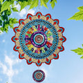 TUOKING Mandala Wind Spinners Outdoor Metal 3D Hanging Art Wind Spinner 12 Inch Stainless Steel for Yard and Garden Decoration Worth Gift for Women