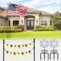 ZMTECH 2 Packs 10 FT Heavy Duty Flag Pole in Ground with Solar Light, Flag Pole Holder for Outside House with Solar Light and 5 Pronges Base, Flag Pole Kit for Outdoor Garden Decor(Without Flag)