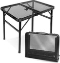 Small Folding Table, Easy for Storage, Compact and Portable Picnic Table for Grill, Outdoor Camping, Garden, Patio, Dining, BBQ, Party, Market, 2Ft (Small, Black), 23.6" L x 15.8" W