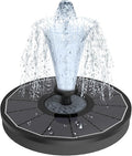 Solar Fountain Upgraded High Efficiency Glass Solar Panel, Solar Bird Bath Fountains with Flower No Battery,Solar Water Pump Fountain for Bird Bath Garden Small Ponds Outdoor Décor(Black)