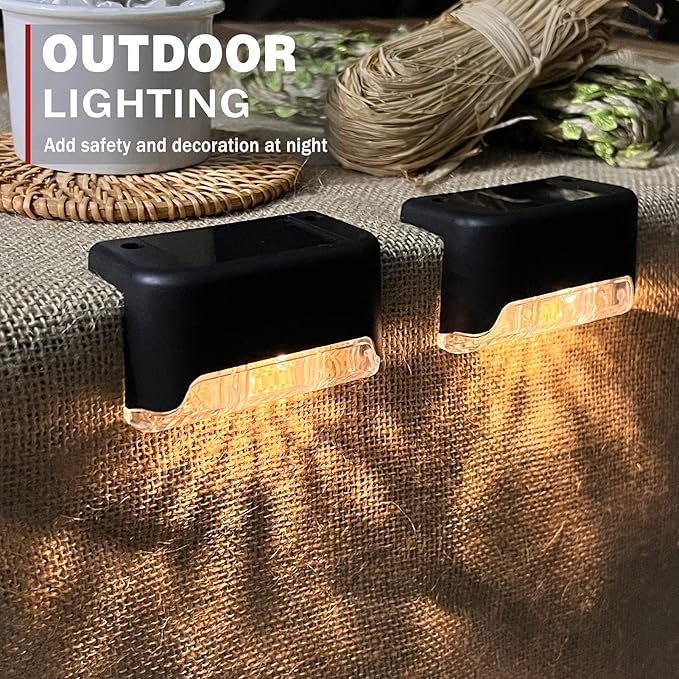 20-Pack LED Outdoor Solar Lights for Deck Fence Step Patio Lighting Waterproof Warm White