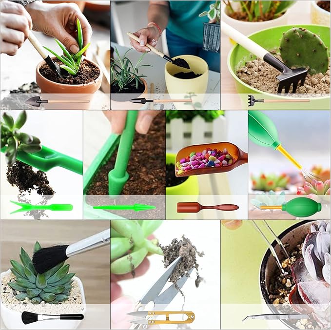 84 PCS Garden Tools Set,10pcs Succulent Tools Set Included 6pcs Large Heavy Duty Aluminum Gardening Hand Tools 12.5IN with Garden Tool Bag,Gloves Sprayer etc.Gardening Gifts for Men Women Garden Gifts