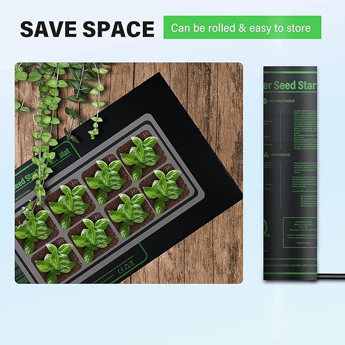 iPower 40-108 Degrees Fahrenheit Digital Heat Mat Thermostat Controller and 48" x 20" Hydroponic Seeding Warm Pad Plant Starting Kit Combo, 2 Pack