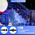 JMEXSUSS 250LED Christmas String Lights 91.5ft Extendable Green Wire Christmas Lights Outdoor Waterproof, 8 Modes LED String Lights Indoor for Tree Wedding Party Garden Patio Decoration, Blue & White