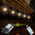 5 Pcs 1000 LED Plug-in Starburst Sphere Lights, Firework 8 Modes Dimmable Remote Control Waterproof Hanging Fairy, Copper Wire for Patio Party Tent Christmas (Warm White)