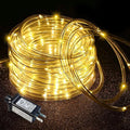 Rope Lights for Outside, 66FT 200 LED Rope Lights Outdoor/Indoor with Waterproof 8 Modes, Connectable Plug in Christmas Tree Light for Bedroom Pool Garden Party Holiday Decorations, Warm White