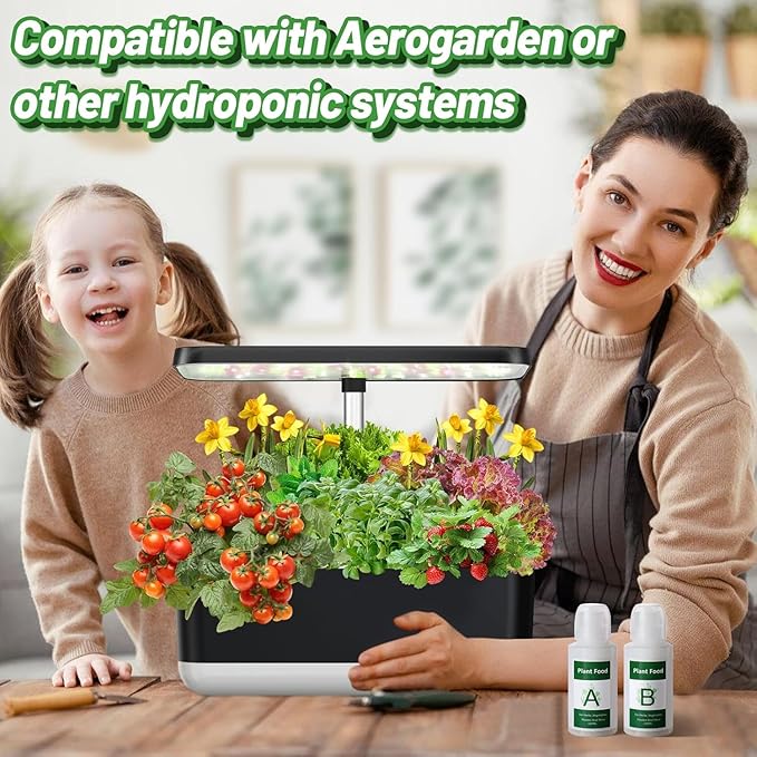50pcs Hydroponic Grow Sponges for Aerogarden - Seed Sprout Pods Kit with Plant Food, Compatible with Most Indoor Hydroponics Plants Growing System
