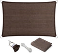 Eden's Decor Straight Flat-Edged Sun Shade Sail Rectangular 16' x 21' Brown UV-Blocking Outdoor Canopy Fabric Cloth Awning for Pergola Patio Garden Backyard Custom Size