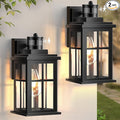 Motion Sensor Outdoor Lights, 2 Pack Outside Light Fixture Dusk to Dawn, Black Outdoor Motion Sensor Light, Anti-Rust Exterior Light Fixture for House, Garage, Doorway, Porch, 100% Aluminum