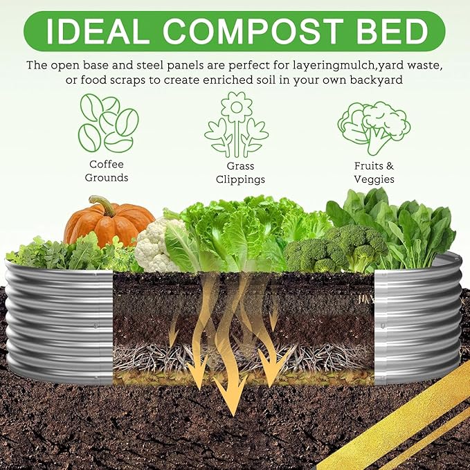 4 Pack 6x3FT Galvanized Raised Garden Bed Outdoor,Metal Garden Bed for Vegetables,Steel Raised Beds for Gardening,Above Ground Garden Box for Flower-ZXY