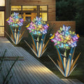 Homight Solar Metal Agave Butterfly Flower Stick Garden Sculpture Outdoor Gift Solar Garden Christmas Lights Swaying Butterfly Sunflower Garden Lights Solar Outdoor (3 PCS Blue)