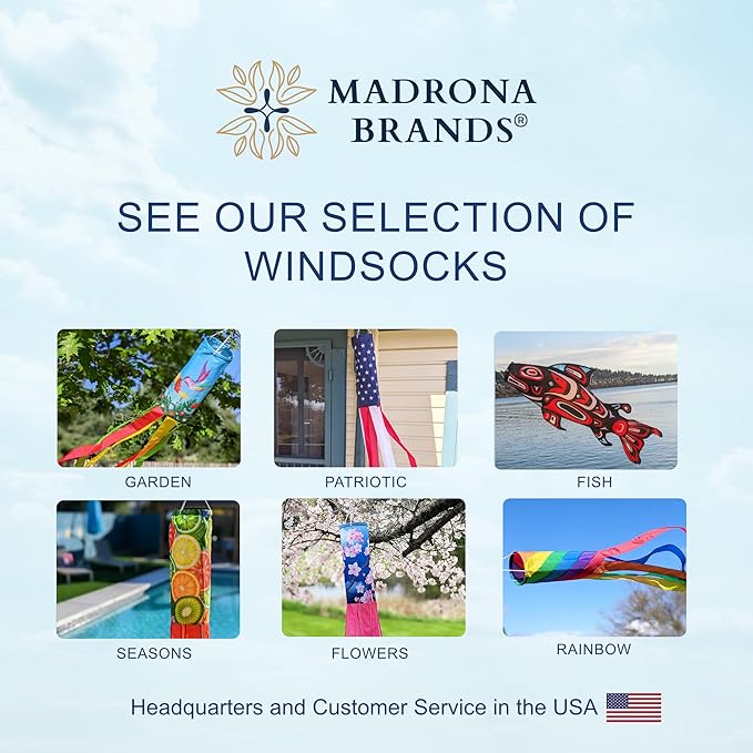 Madrona Brands Small Turtle Windsock | Durable Outdoor Hanging Decoration | Yard, Garden, Patio, Beach and More | 32 Inch
