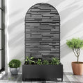 Casaphoria Metal Raised Garden Bed with Trellis and Wheels, 72"x35"x16" Arched Planter Box for Climbing Plants, Vegetables & Vines, Features Drainage Holes and Privacy Screen (Black-Shine)