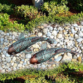 Garden Sculptures & Statues,Koi Fish Decor,Garden Fish Art,Set of 2 Antique Koi Fish Yard Art Decor for Outdoors,Patio,Yard,Lawn,Pond,Home Decoration (Bronz)