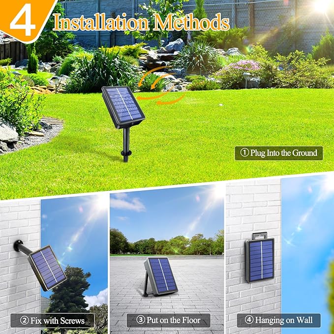 Ollny Solar Outdoor Lights, 2 Pack Total 132FT 400LED Solar Fairy Lights, IP67 Waterproof 8 Modes String Lights for Tree Yard Garden Patio Party, Multicolor