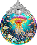 Stained Glass Suncatcher, Jocidea Jellyfish Ornament, Christmas Ornaments, Holidays Ornaments, Christmas Tree Decor, Jellyfish Decor for Home, Jellyfish Gifts