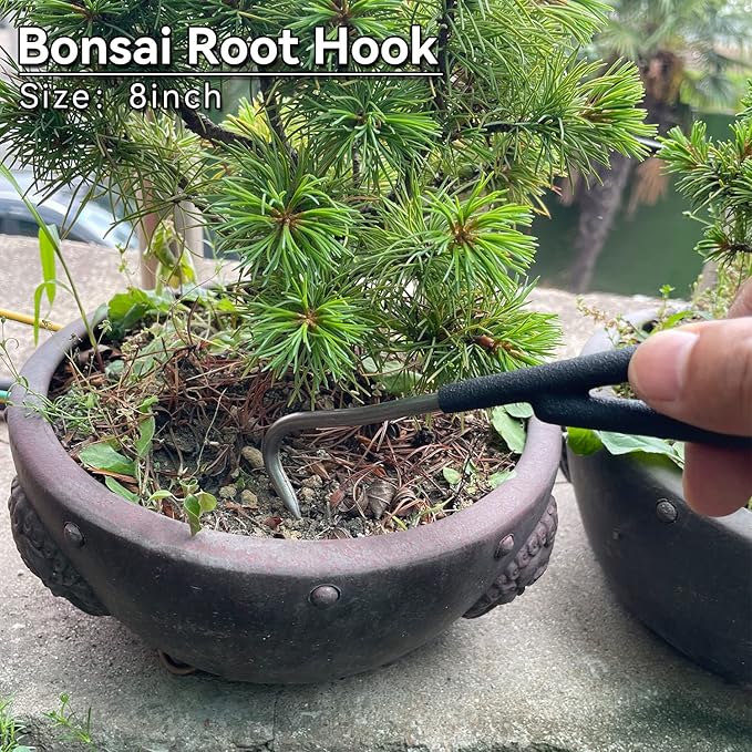 6-Piece Bonsai Tool Set,Concave Cutter,Knob Cutter,Jin Pliers,Wire Cutter,Bonsai Scissors, Root Hook