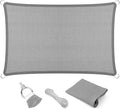 Eden's Decor Straight Flat-Edged Sun Shade Sail Rectangular 4' x 10' Grey UV-Blocking Outdoor Canopy Fabric Cloth Awning for Pergola Patio Garden Backyard Custom Size