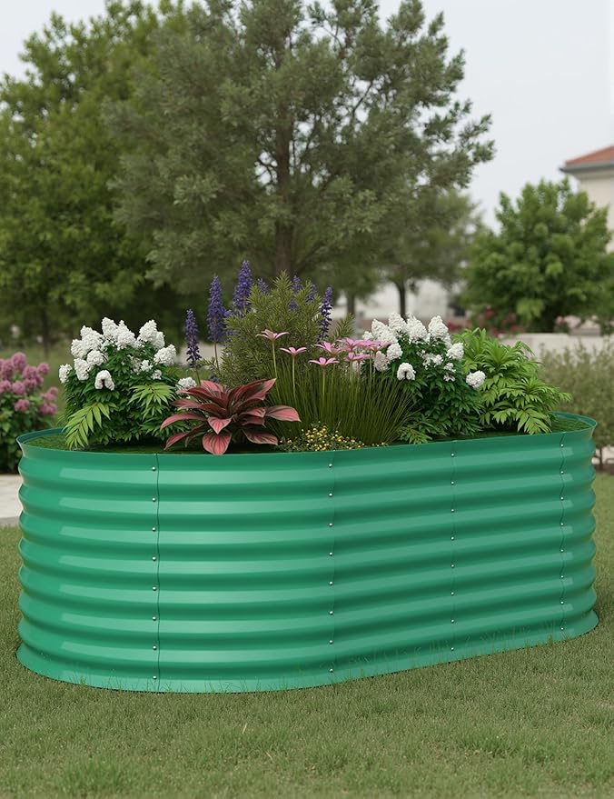 6x3x2 ft Raised Garden Bed,Galvanized Raised Planter Boxes Outdoor with Easy Assembly, Large Garden Bed for Vegetables, Fruits, Flower,Raised Garden Bed,Green